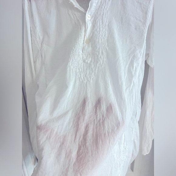 White Cloud White top with button up front; long sleeves; Women’s size Large - Picture 4 of 9